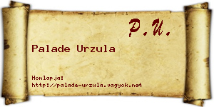 Palade Urzula névjegykártya
